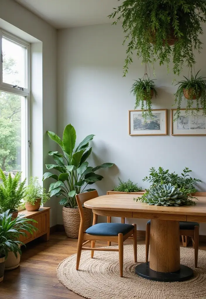 25 Coastal Dining Room Inspirations Full of Breezy Vibes - 12. Indoor Plants and Greenery