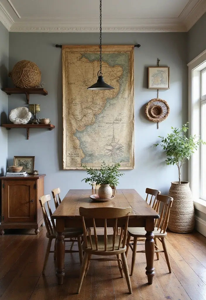 25 Coastal Dining Room Inspirations Full of Breezy Vibes - 16. Vintage Coastal Decor