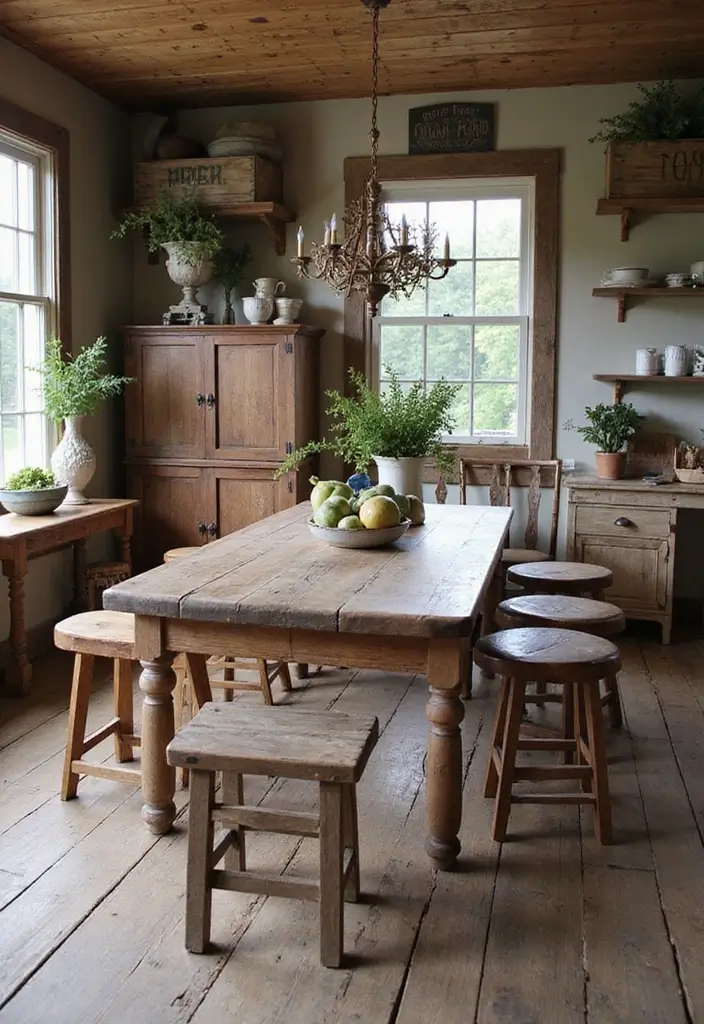 25 Coastal Dining Room Inspirations Full of Breezy Vibes - 23. Repurposed Farmhouse Elements