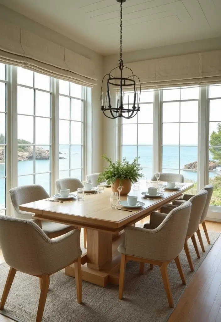 25 Coastal Dining Room Inspirations Full of Breezy Vibes - 6. Large Windows and Natural Light