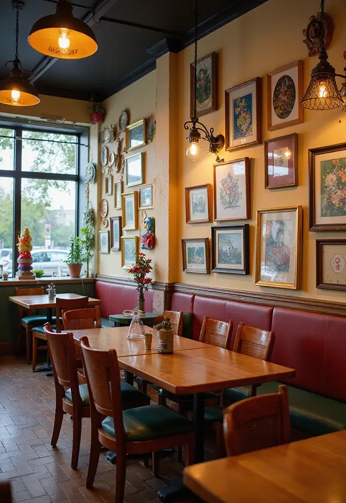 25 Colorful Dining Room Designs That Spark Joy - 13. Fun Artwork Displays