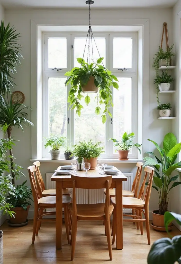 25 Dining Room Set Up Hacks for Function and Style - 9. Incorporate Plants