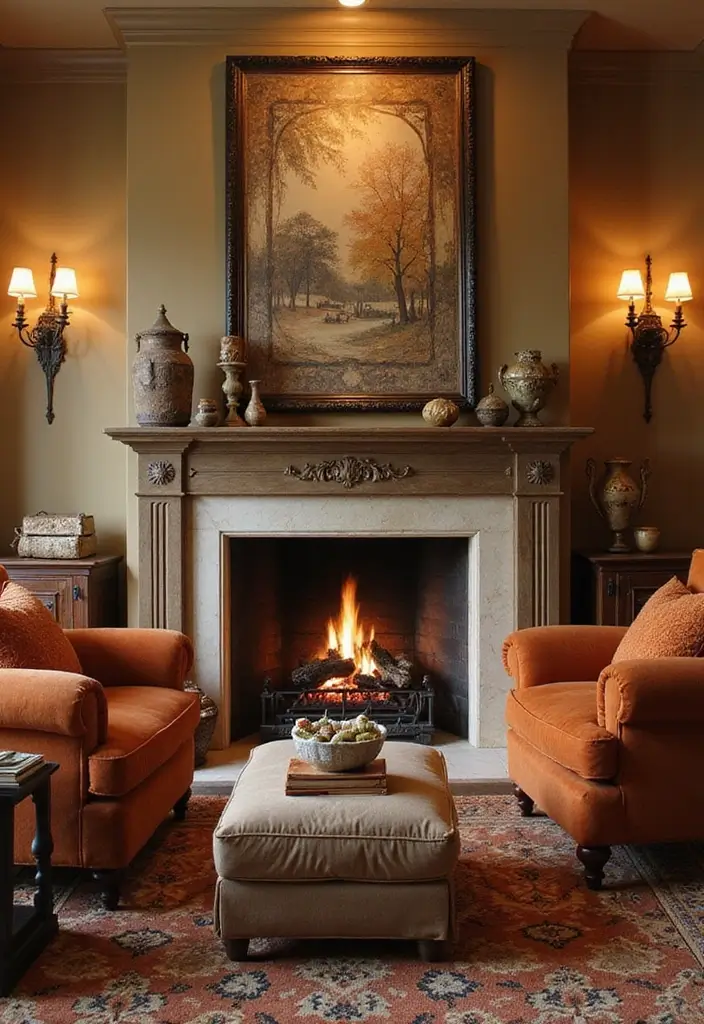 25 Dining Rooms with Fireplace That Feel Extra Cozy - 10. Warm Earth Tones