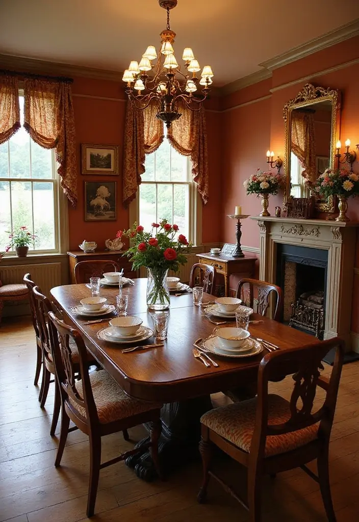 25 Dining Rooms with Fireplace That Feel Extra Cozy - 12. Traditional Warmth