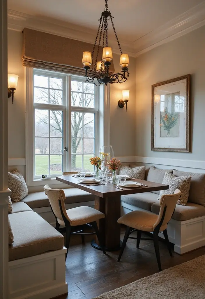 25 Dining Rooms with Fireplace That Feel Extra Cozy - 21. Integrated Seating