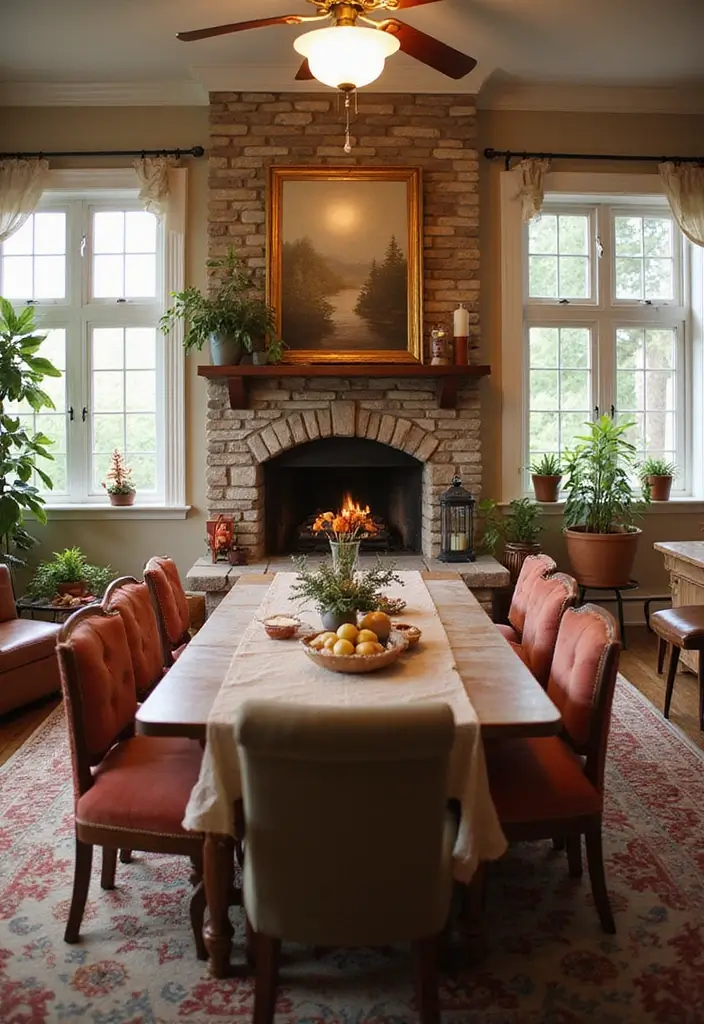 25 Dining Rooms with Fireplace That Feel Extra Cozy - 22. Multigenerational Spaces
