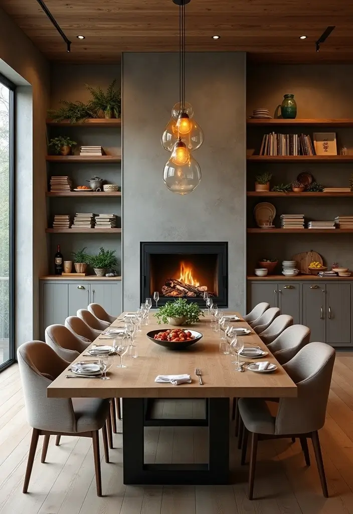 25 Dining Rooms with Fireplace That Feel Extra Cozy - 23. Culinary Connections