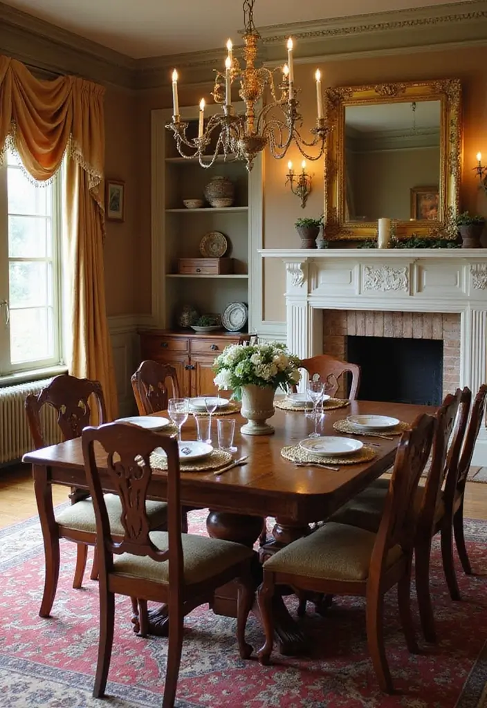 25 Dining Rooms with Fireplace That Feel Extra Cozy - 25. A Legacy of Comfort