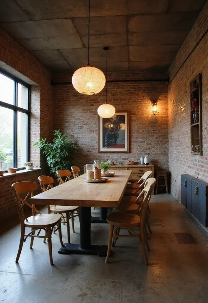 25 Eclectic Dining Room Designs That Mix and Match Beautifully - 17. Industrial Chic with Vintage Finds
