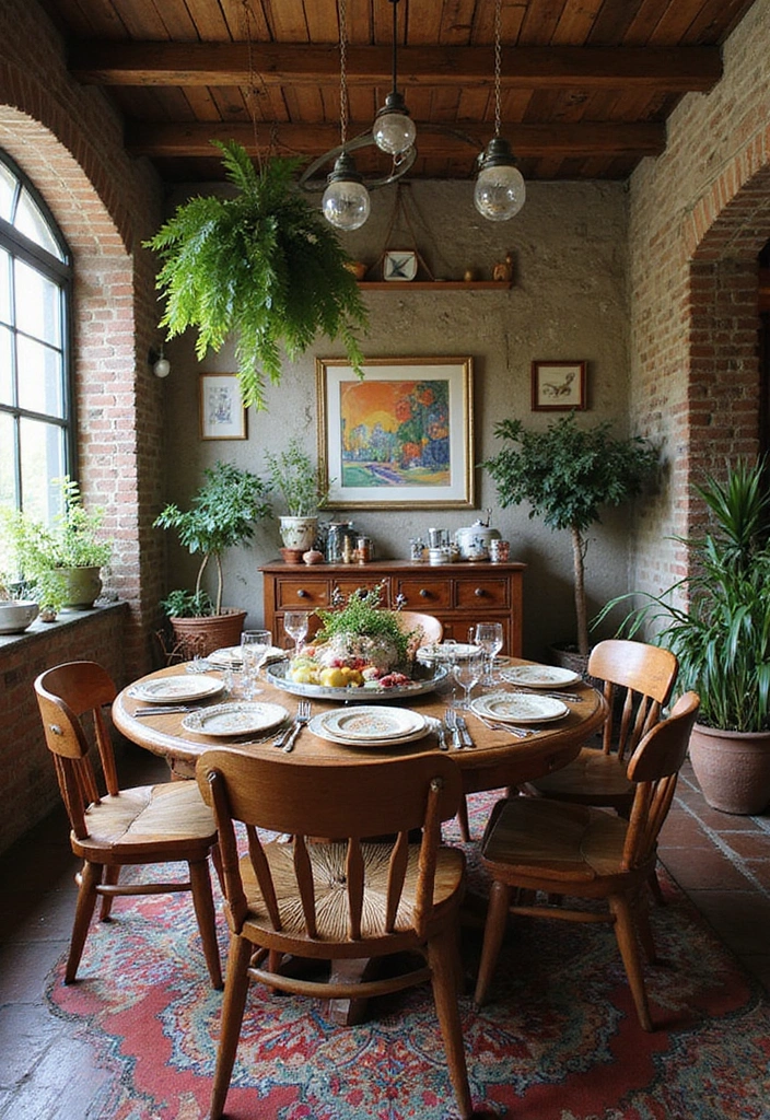 25 Eclectic Dining Room Designs That Mix and Match Beautifully - 2. Bohemian Bliss with Layered Textures