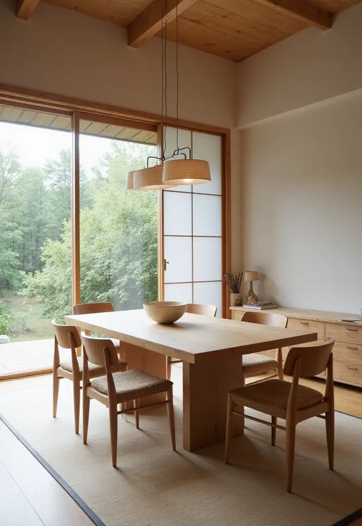 25 Eclectic Dining Room Designs That Mix and Match Beautifully - 20. Minimalist Japandi Style