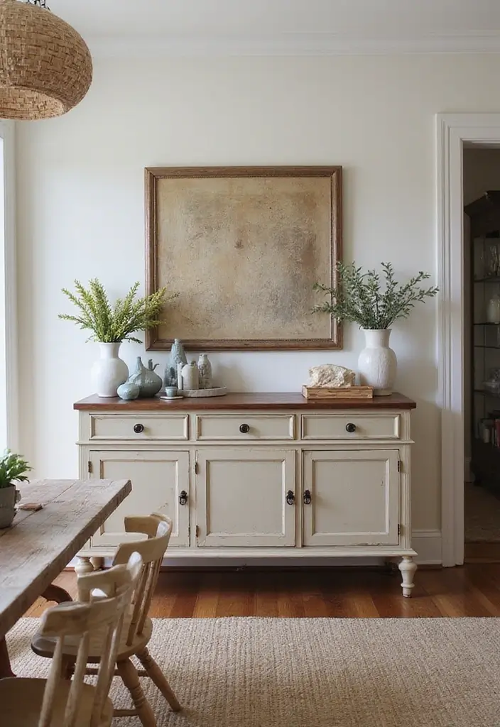 25 French Country Dining Room Designs with Rustic Elegance - 16. Beautifully Styled Buffets