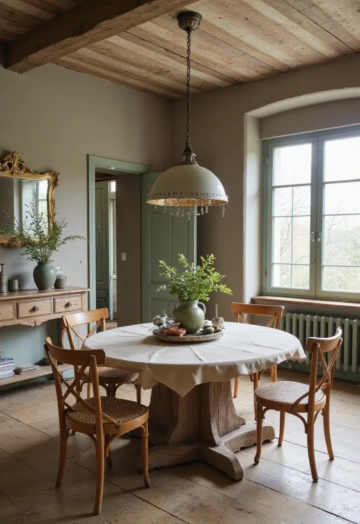 25 French Country Dining Room Designs with Rustic Elegance - 5. Earthy Color Palette
