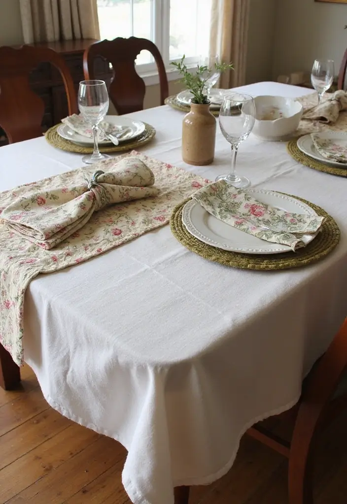 25 French Country Dining Room Designs with Rustic Elegance - 6. Charming Textiles