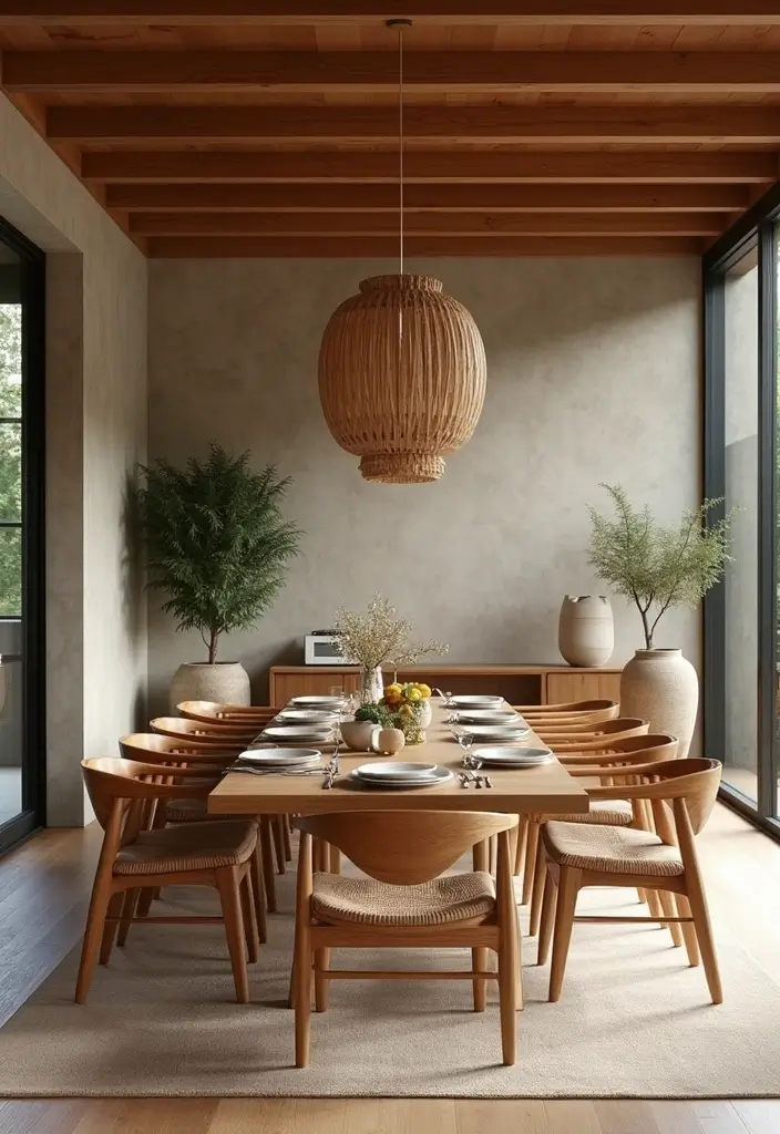 25 Mid Century Modern Dining Room Looks That Stay Trendy - 16. Natural Materials