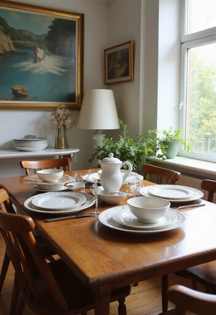 25 Mid Century Modern Dining Room Looks That Stay Trendy - 18. Vintage Tableware