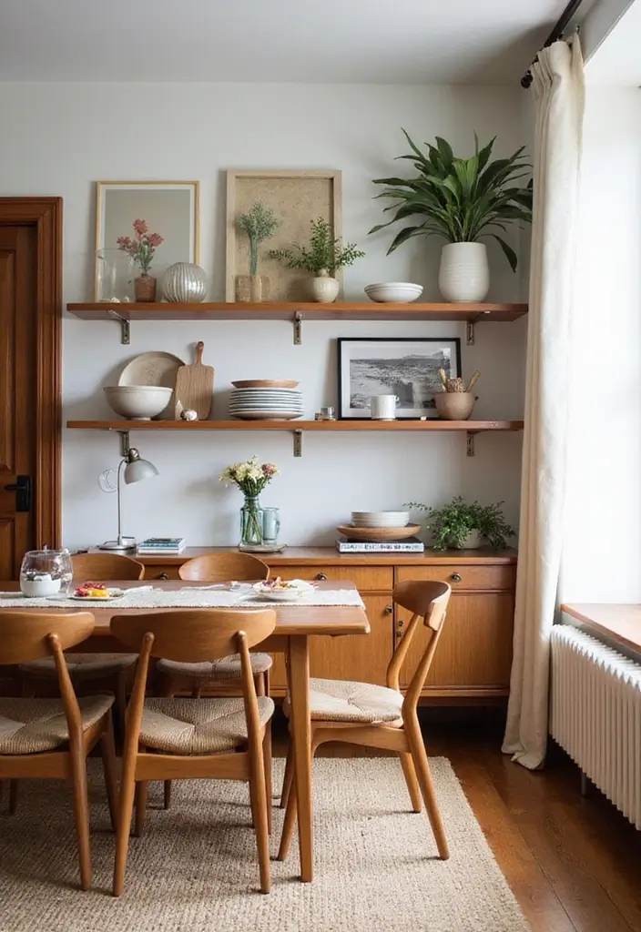 25 Mid Century Modern Dining Room Looks That Stay Trendy - 19. Open Shelving