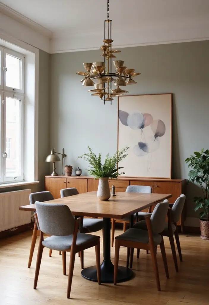 25 Mid Century Modern Dining Room Looks That Stay Trendy - 5. Statement Lighting