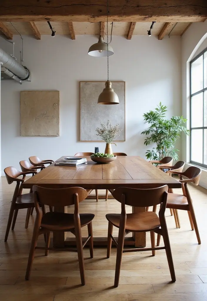 25 Mid Century Modern Dining Room Looks That Stay Trendy - 9. Refined Rustic