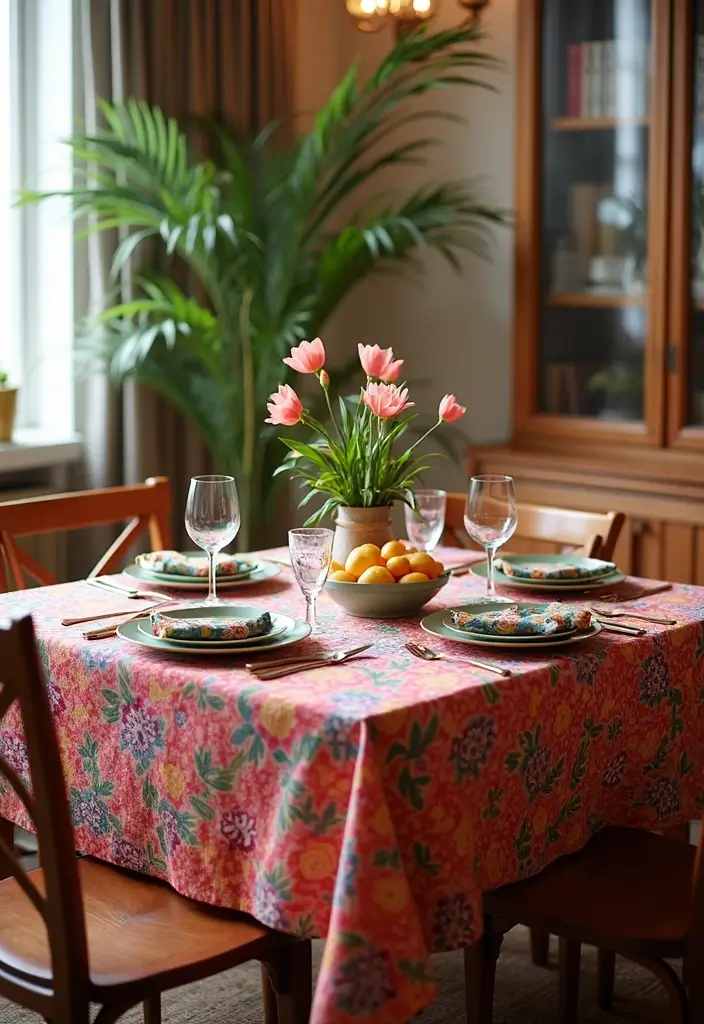 25 Traditional Dining Room Ideas That Never Go Out of Style - 16. Colorful Table Linens