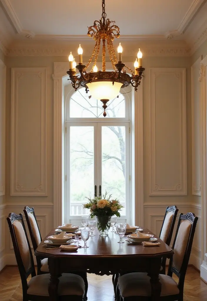 25 Traditional Dining Room Ideas That Never Go Out of Style - 2. Elegant Chandelier