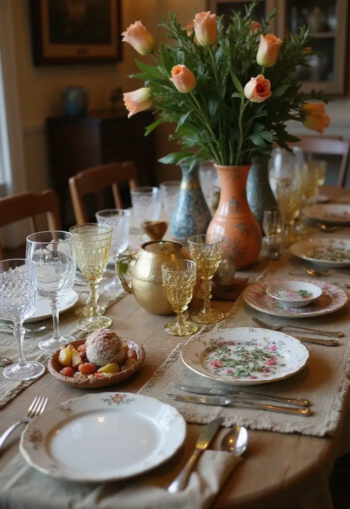 25 Traditional Dining Room Ideas That Never Go Out of Style - 20. Vintage Glassware