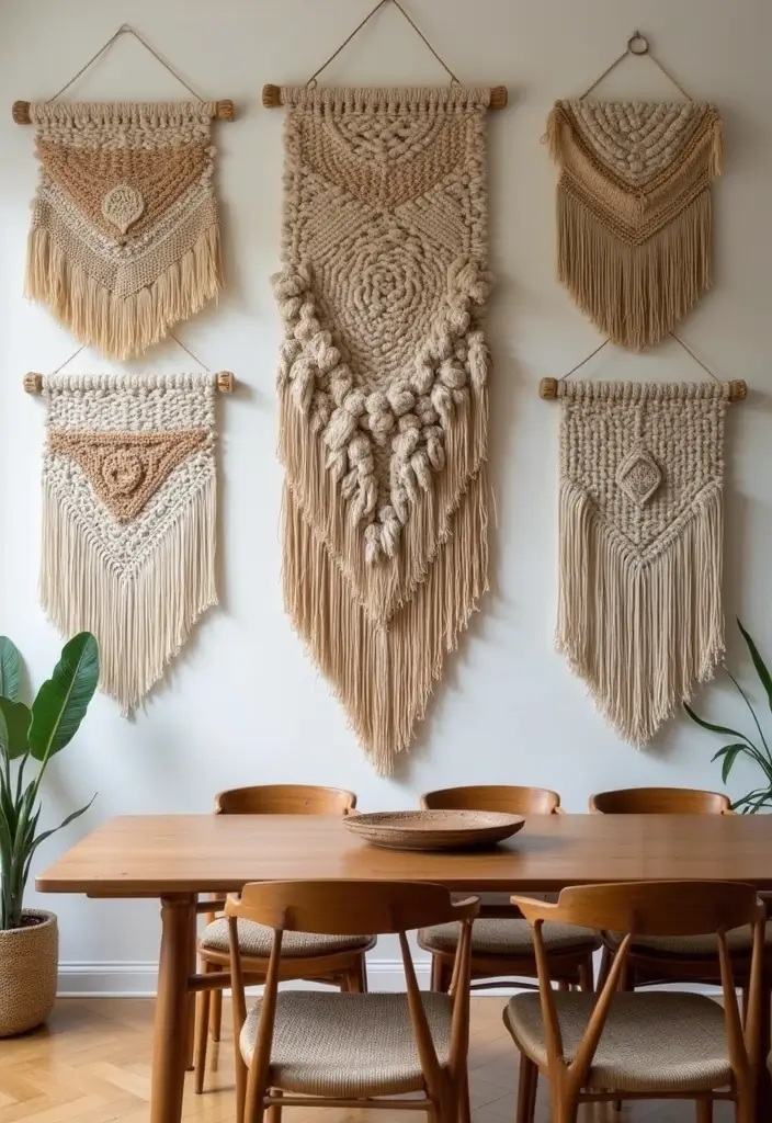 25 Wall Decor for Dining Room Spaces That Wow Guests 5 25 Wall Decor for Dining Room Spaces That Wow Guests - 6. Layered Textiles