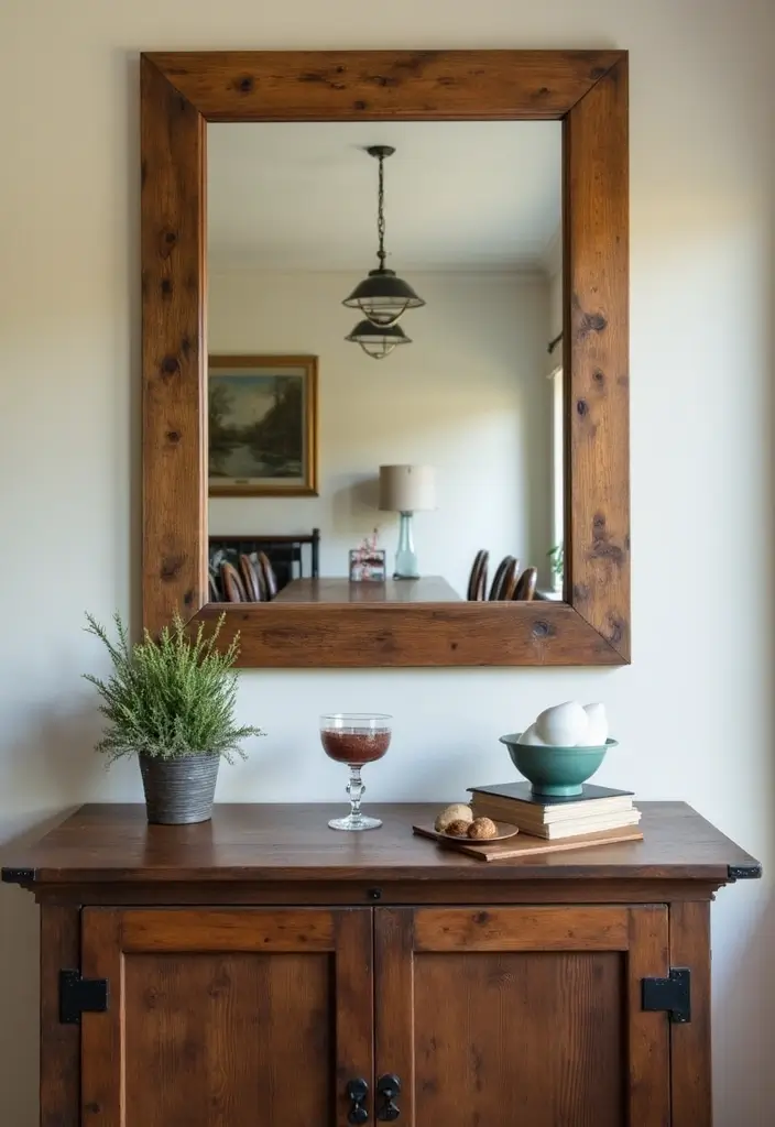 25 Wall Decor for Dining Room Spaces That Wow Guests 6 25 Wall Decor for Dining Room Spaces That Wow Guests - 7. Rustic Mirrors