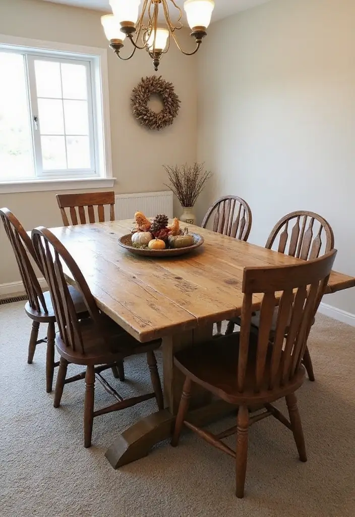 26 Cozy Dining Room Ideas Perfect for Family Gatherings - 1. Rustic Farmhouse Table
