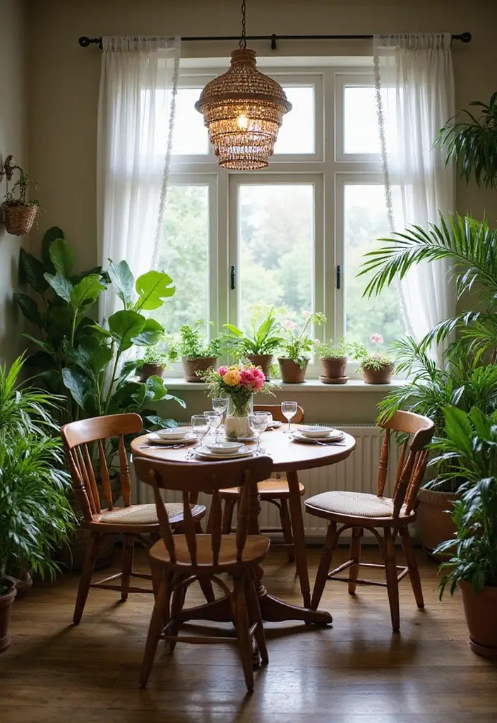26 Cozy Dining Room Ideas Perfect for Family Gatherings - 22. Cozy Dining Room Plants