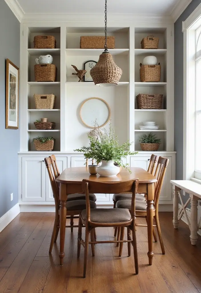 26 Cozy Dining Room Ideas Perfect for Family Gatherings - 23. Smart Storage Solutions