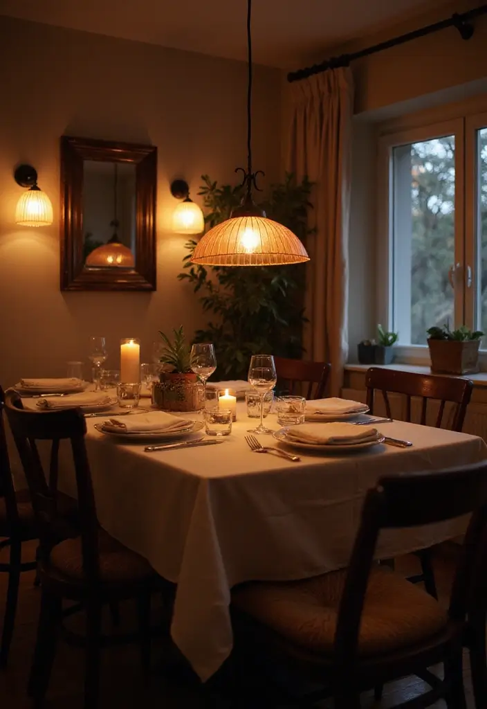 26 Cozy Dining Room Ideas Perfect for Family Gatherings - 3. Ambient Lighting Ideas
