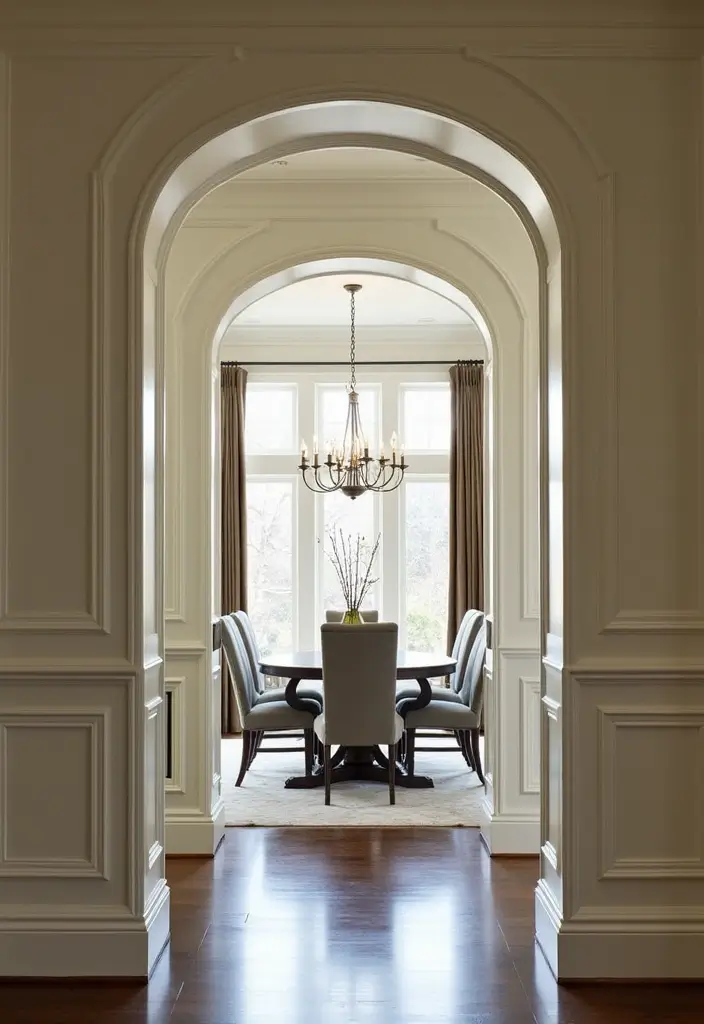 26 Formal Dining Room Designs That Feel Elegant and Timeless - 16. Graceful Archways