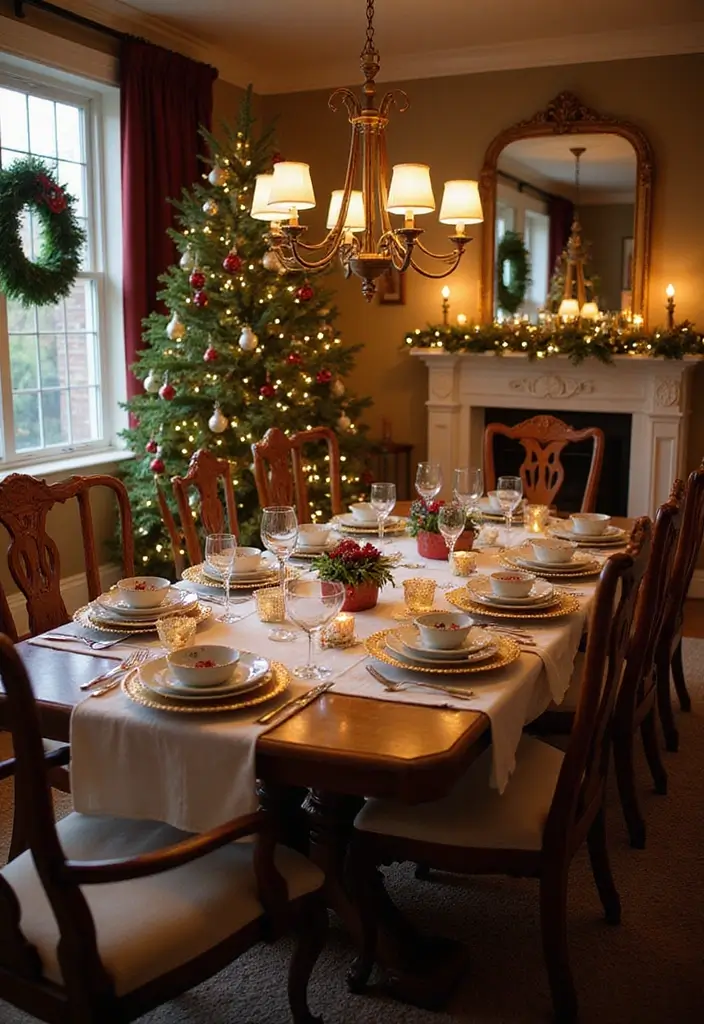 26 Formal Dining Room Designs That Feel Elegant and Timeless - 20. Holiday Theming