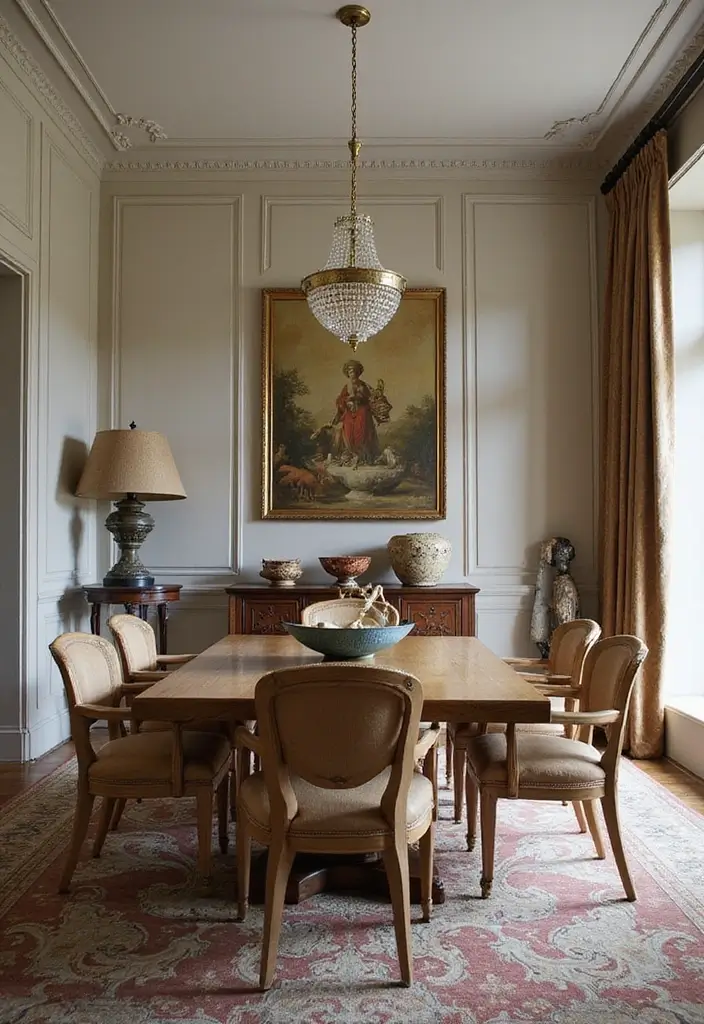 26 Formal Dining Room Designs That Feel Elegant and Timeless - 21. Curated Accessories
