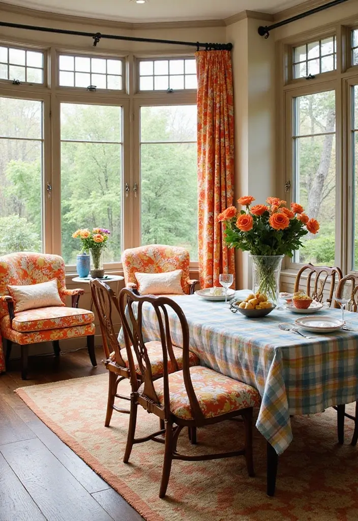 26 Sunroom Dining Room Designs with Natural Light Magic 15 26 Sunroom Dining Room Designs with Natural Light Magic - 15. Playful Patterns