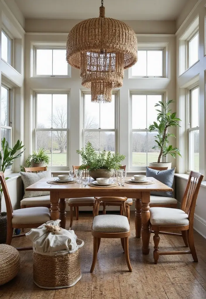 26 Sunroom Dining Room Designs with Natural Light Magic 17 26 Sunroom Dining Room Designs with Natural Light Magic - 17. Textured Layers