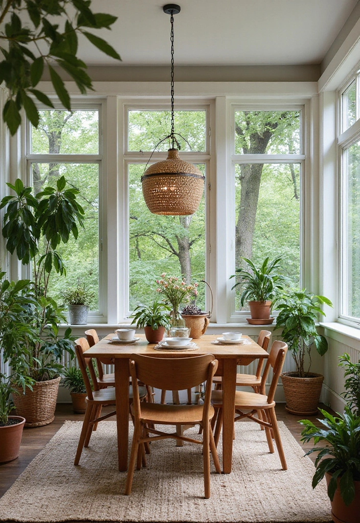26 Sunroom Dining Room Designs with Natural Light Magic 18 26 Sunroom Dining Room Designs with Natural Light Magic - 18. Nature’s Palette