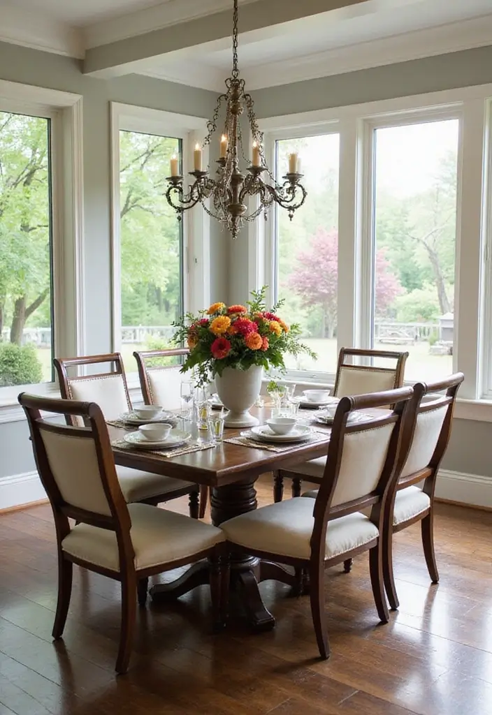 26 Sunroom Dining Room Designs with Natural Light Magic 20 26 Sunroom Dining Room Designs with Natural Light Magic - 20. Statement Centerpieces