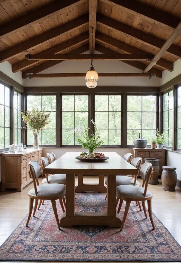 26 Sunroom Dining Room Designs with Natural Light Magic 6 26 Sunroom Dining Room Designs with Natural Light Magic - 6. Industrial Edge