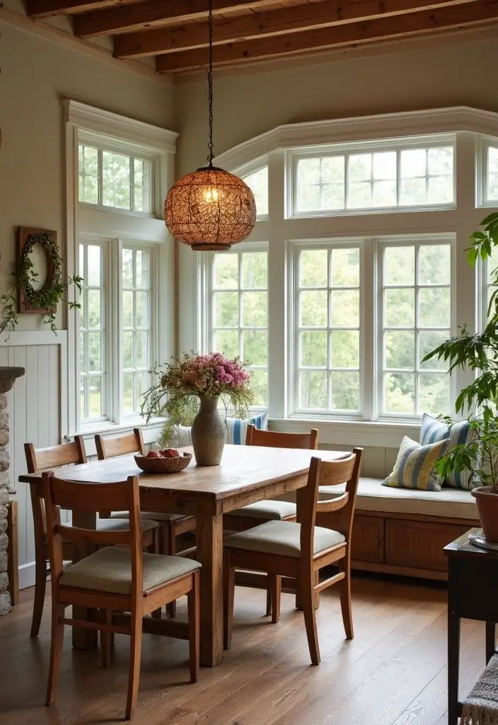 26 Sunroom Dining Room Designs with Natural Light Magic 9 26 Sunroom Dining Room Designs with Natural Light Magic - 9. Rustic Farmhouse