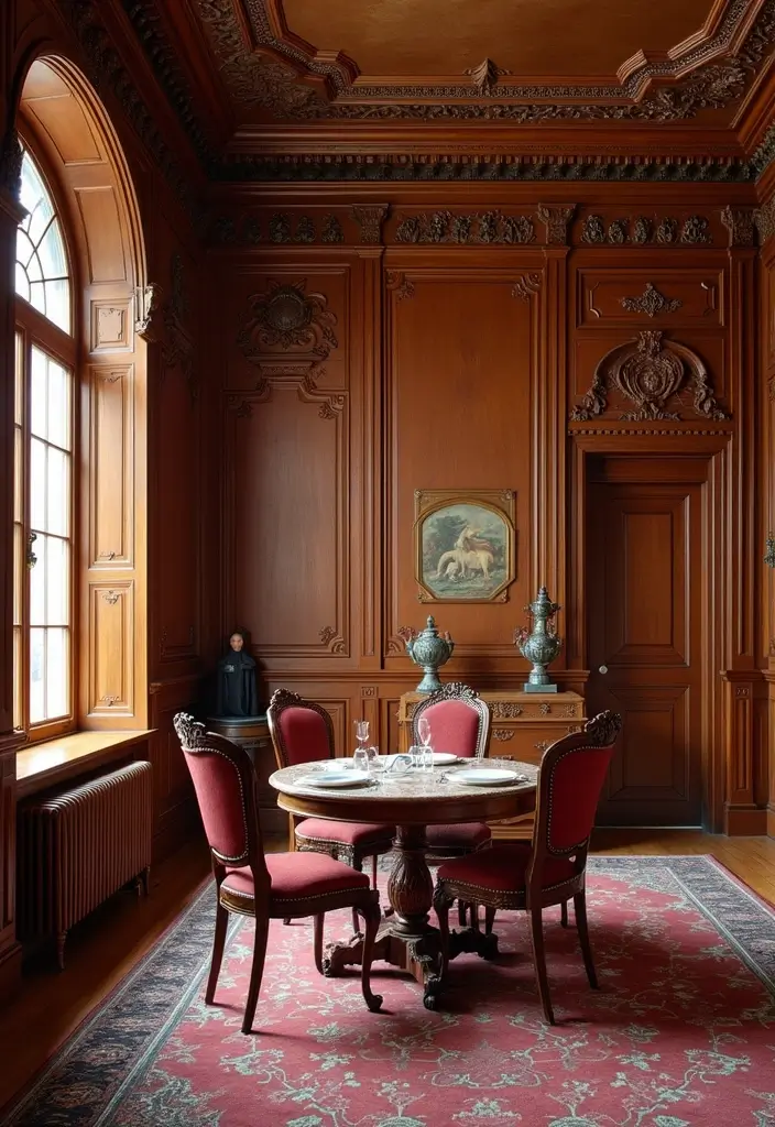 26 Victorian Dining Room Inspirations Full of Drama 12 26 Victorian Dining Room Inspirations Full of Drama - 12. Ornate Wall Panels