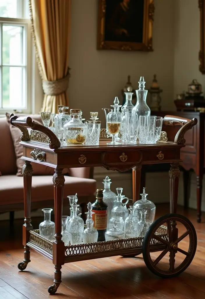 26 Victorian Dining Room Inspirations Full of Drama 14 26 Victorian Dining Room Inspirations Full of Drama - 14. Vintage Bar Carts