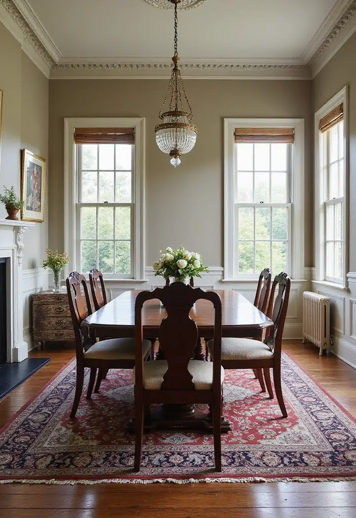 26 Victorian Dining Room Inspirations Full of Drama 19 26 Victorian Dining Room Inspirations Full of Drama - 19. Layered Rugs