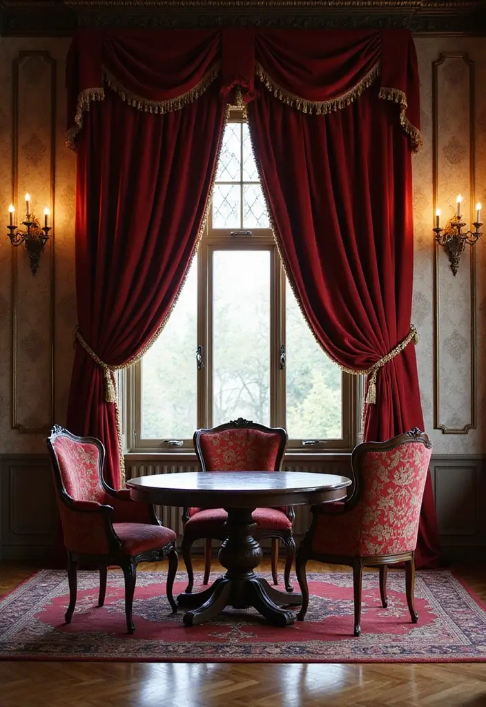 26 Victorian Dining Room Inspirations Full of Drama 5 26 Victorian Dining Room Inspirations Full of Drama - 5. Elegant Drapery