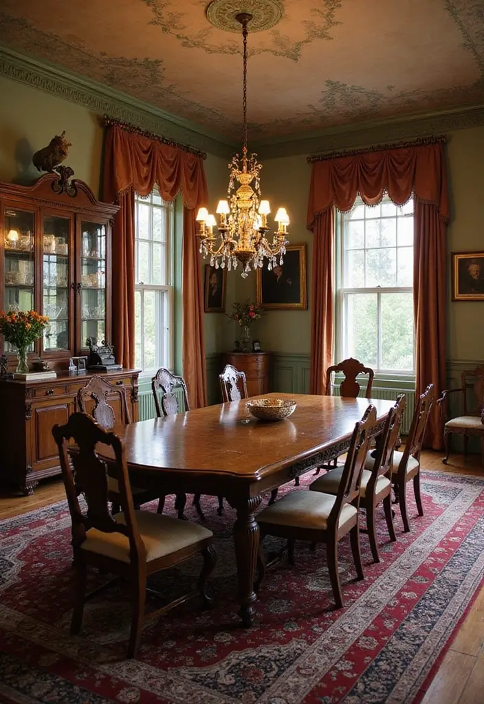 26 Victorian Dining Room Inspirations Full of Drama 6 26 Victorian Dining Room Inspirations Full of Drama - 6. Antique Furniture Choices