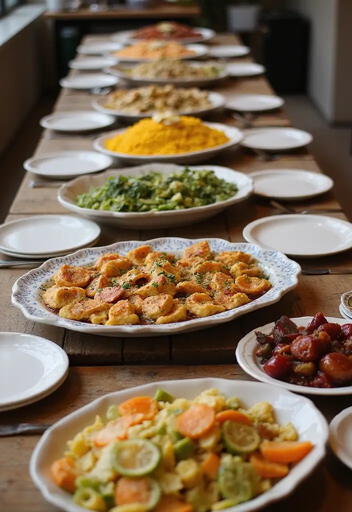 27 Dining Room Buffet Styling Tricks That Look Designer - 11. Artistic Arrangement of Serveware