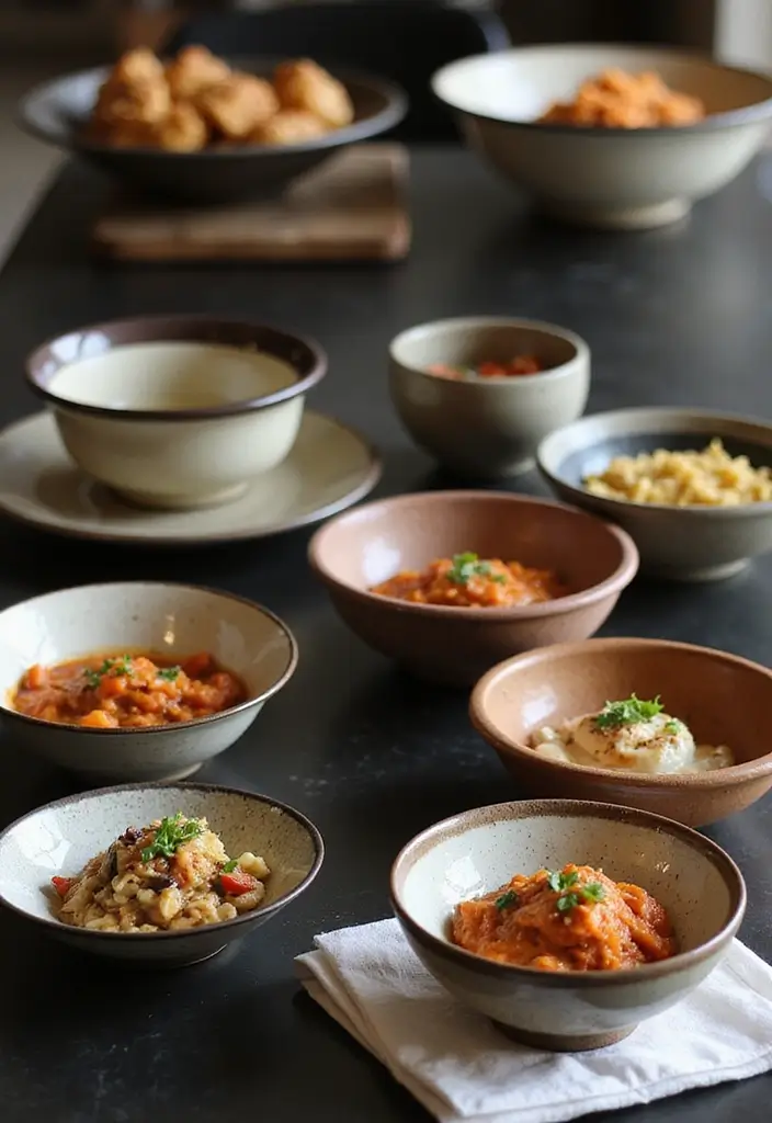 27 Dining Room Buffet Styling Tricks That Look Designer - 24. Incorporate Artful Bowls