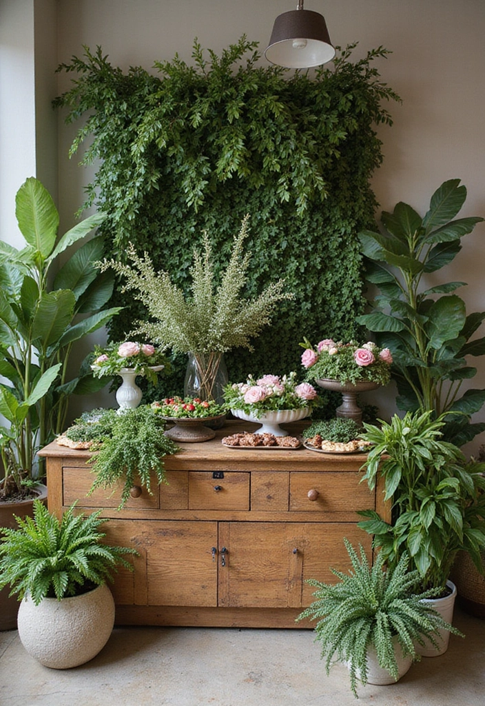 27 Dining Room Buffet Styling Tricks That Look Designer - 6. Greenery Galore