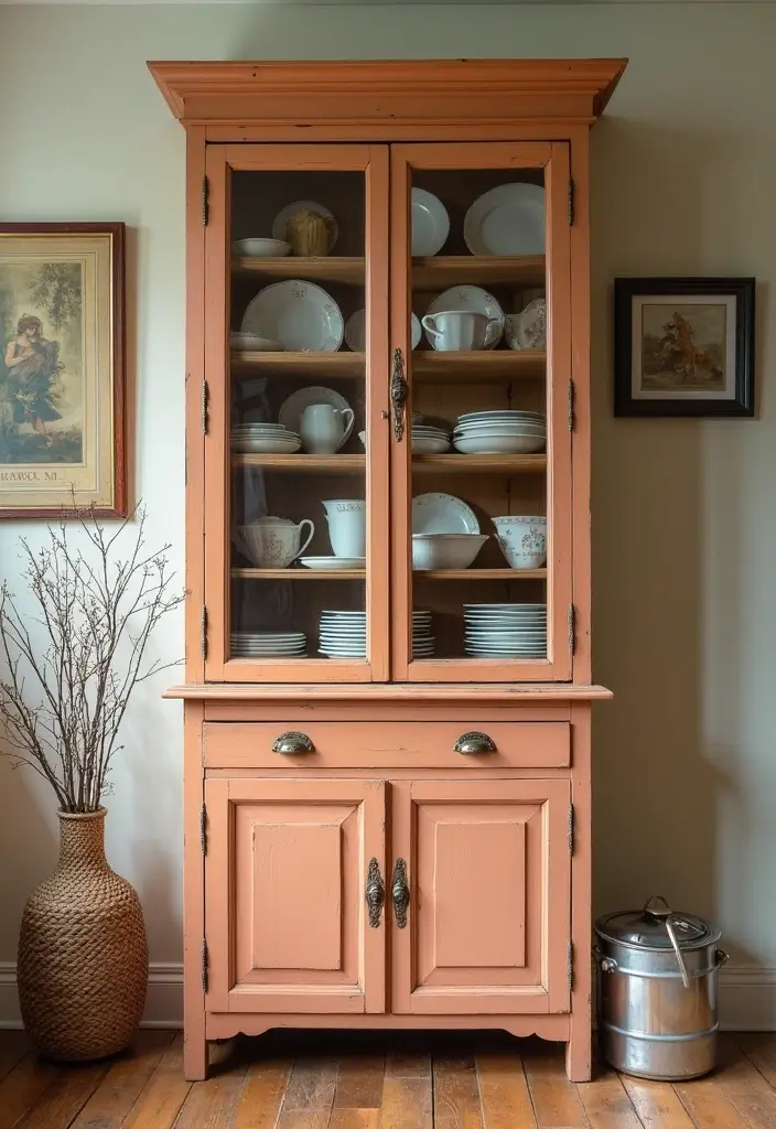 27 Dining Room Cabinet Ideas That Blend Style and Storage - 13. Painted Vintage Cabinet